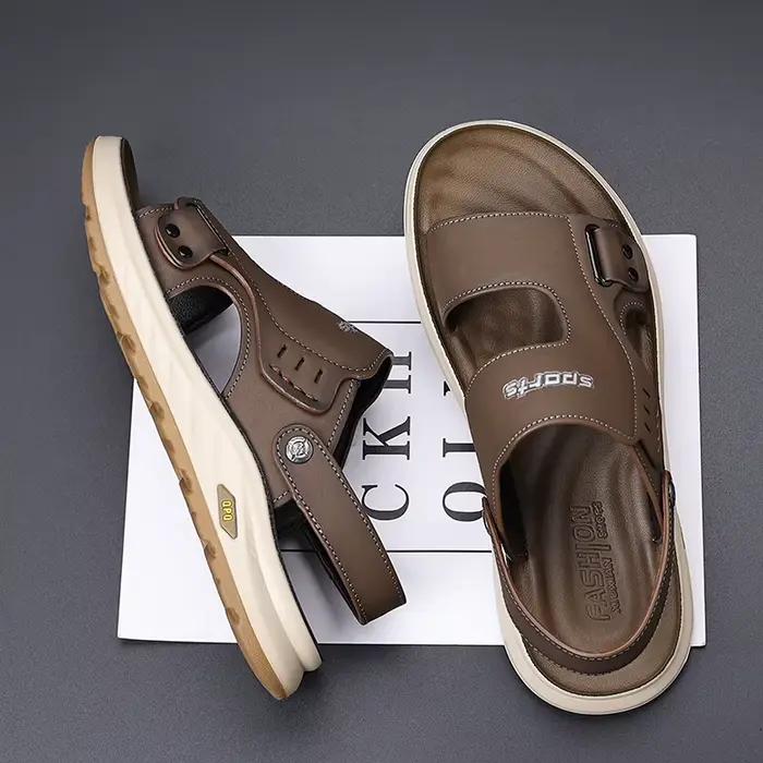 Sandales sportives pour hommes avec sangles à boucle réglables et empeigne respirante pour la marche estivale et les tenues décontractées