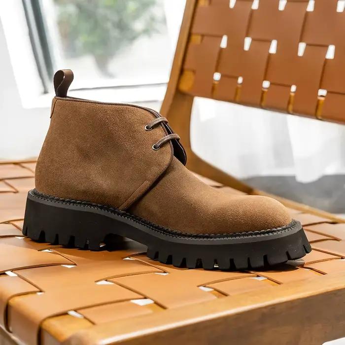 Hanmce Chelsea bottes 2025 confortable en cuir véritable Brohue bottines de haute qualité sans lacet chaussures de luxe hommes