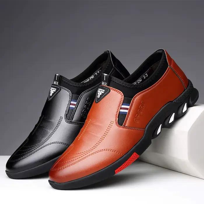 Chaussures en cuir à l'offre elles souples pour hommes, chaussures d'affaires décontractées, coordonnantes, respirantes, toutes assorties, 39-44, printemps, automne, nouveau, 2024