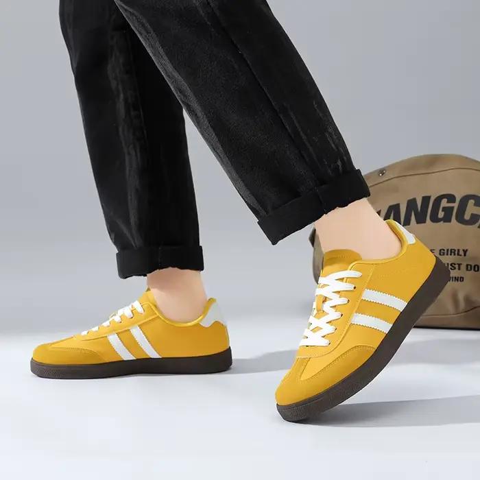 Baskets jaunes style streetwear pour hommes