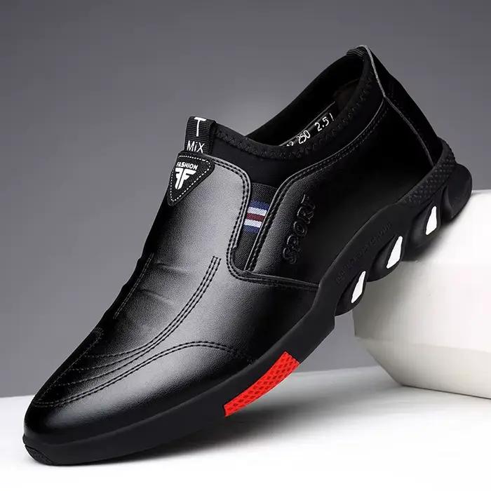 Chaussures en cuir à l'offre elles souples pour hommes, chaussures d'affaires décontractées, coordonnantes, respirantes, toutes assorties, 39-44, printemps, automne, nouveau, 2024
