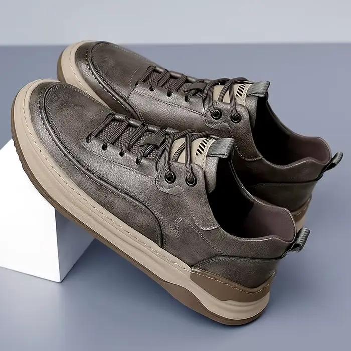 Chaussures de sport en cuir véritable pour hommes