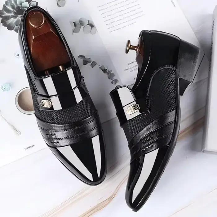 Chaussures provoqué en cuir à enfiler pour hommes