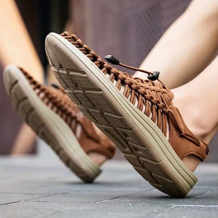 Mode hommes sandales en cuir véritable