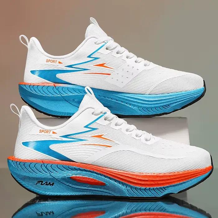 Marathon hommes chaussures de course de sport planche de carbone coussin d'air respirant léger femmes confortable athlétique antidérapant baskets
