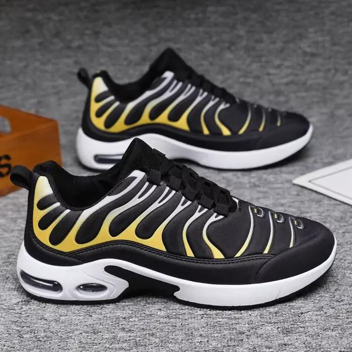 Chaussures de course pour hommes, baskets décontractées tendance à tige basse, respirantes en maille, à lacets, talon plat confortable