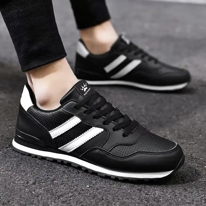 Chaussures de sport décontractées pour homme, printemps automne, respirantes, semelle EVA, cuir artificiel, lacets, confort et style pour chaque sortie