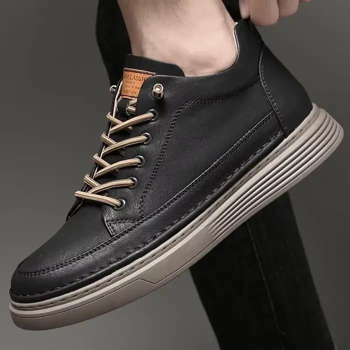 Chaussures décontractées en cuir véritable pour hommes de marque italienne