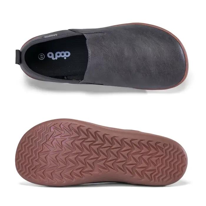 Oiaano bout large hommes chaussures minimalistes baskets confortables en cuir chaussures décontractées noir sans lacet loisirs mocassins conduite bureau