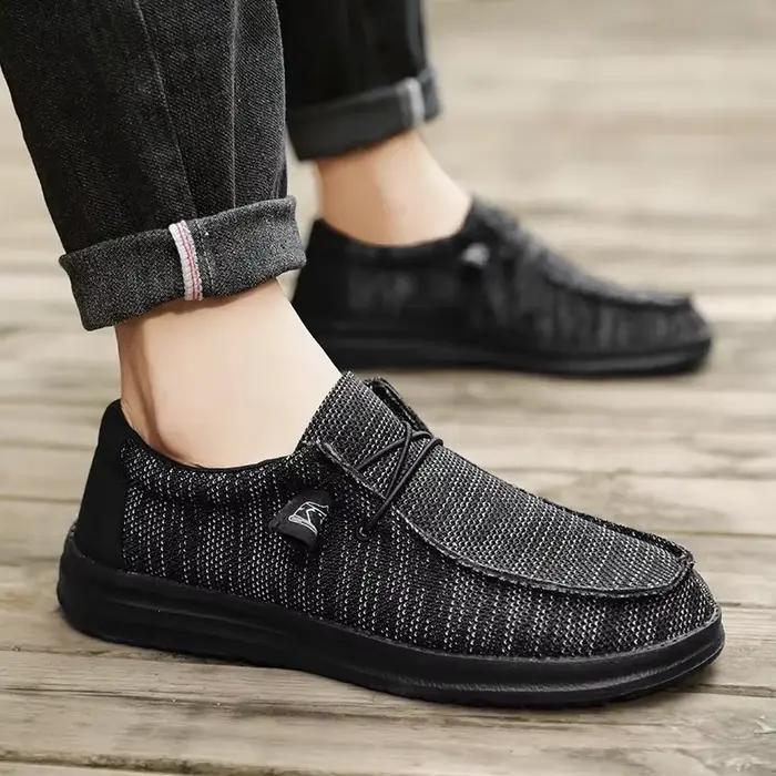 Dude toile chaussures hommes décontracté sans lacet