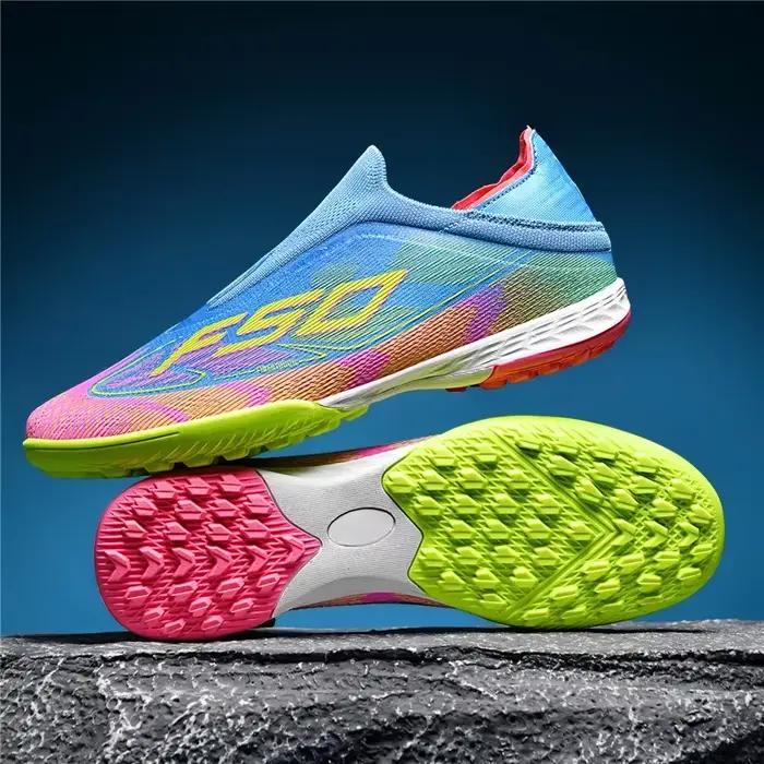 Nouvelles chaussures de football pour hommes en microfibre avec technologie Torsion, cuir verni et semelles en caoutchouc et EVA pour un confort ultime et une performance de haut niveau sur pelouse extérieure