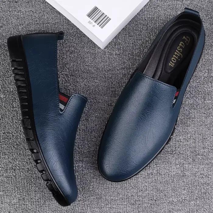 Chaussures décontractées en cuir faites à la main pour hommes, mocassins confortables à enfiler, chaussures plates de conduite pour homme, mocassins faits à la main, chaussures de marche pour homme