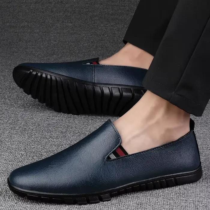 Chaussures décontractées en cuir faites à la main pour hommes, mocassins confortables à enfiler, chaussures plates de conduite pour homme, mocassins faits à la main, chaussures de marche pour homme