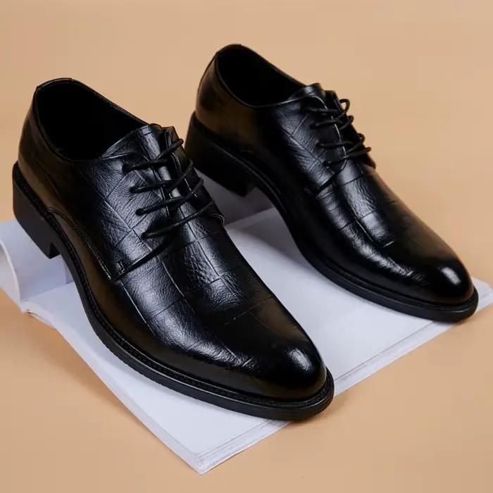 Nouveau noir hommes costume chaussures fête
