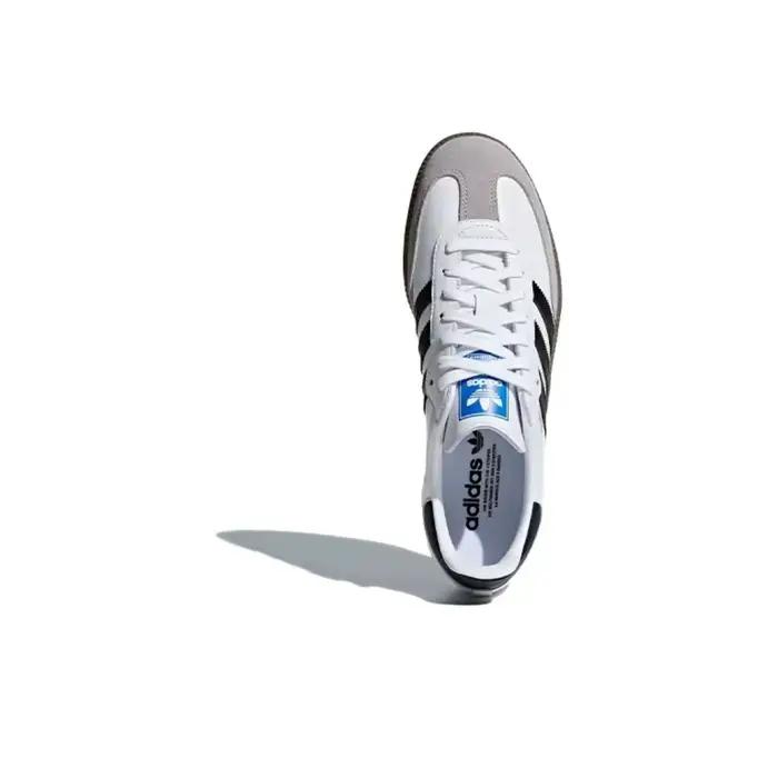 Chaussures de skate classiques Adidas Samba OG en cuir pour homme blanc noir gomme pointure polyvalentes pour sorties et sessions de skate