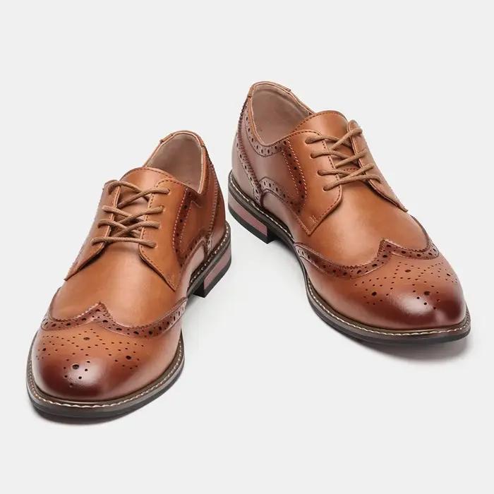 Taille 7 ~ 13 chaussures habillées Brogue homme chaussure sociale en cuir de mariage mâle
