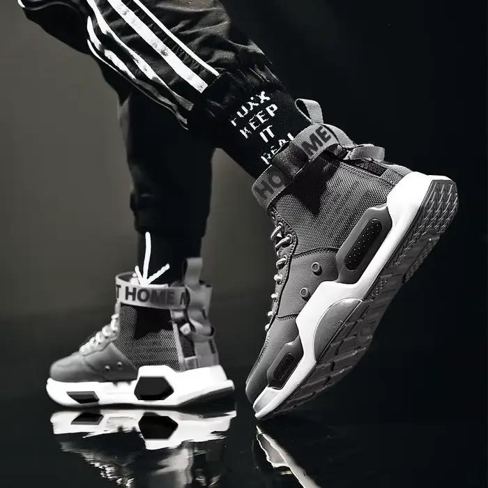 Baskets montantes en cuir pour hommes