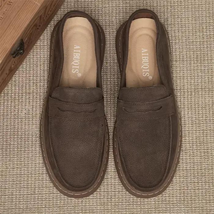 Mocassins d'affaires décontractés en cuir véritable italien pour hommes