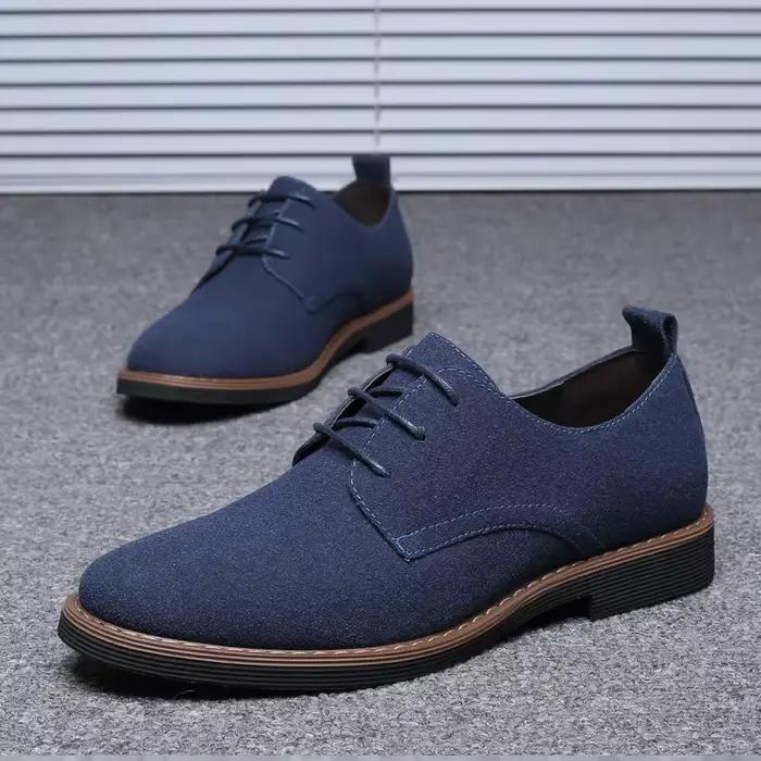 Oxfords-Chaussures provoqué en cuir suédé pour hommes
