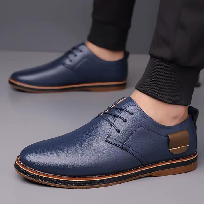 Chaussures Oxford à rayures de couleur unie pour hommes