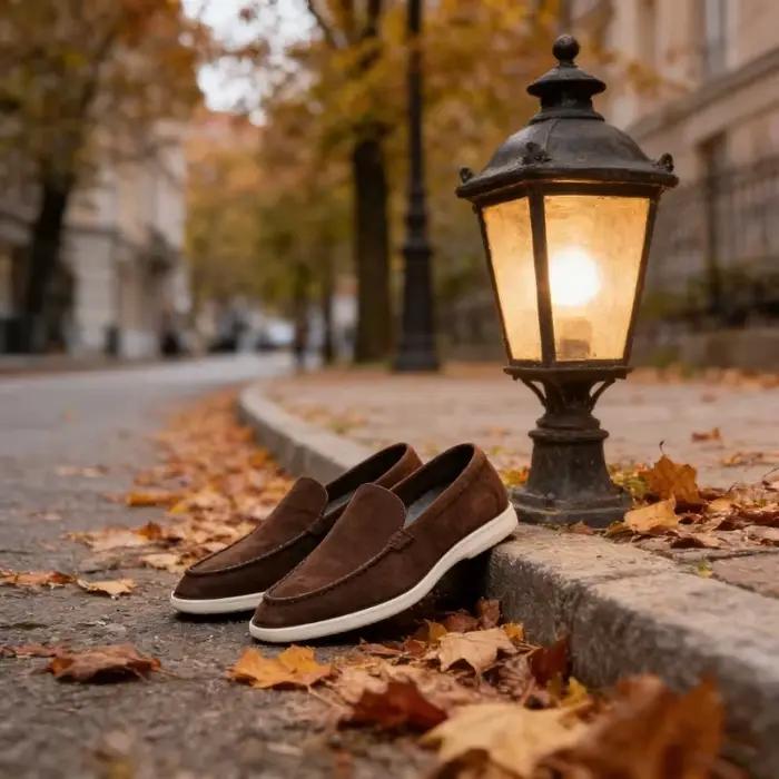 Chaussures décontractées pour hommes en cuir de cerf 2025