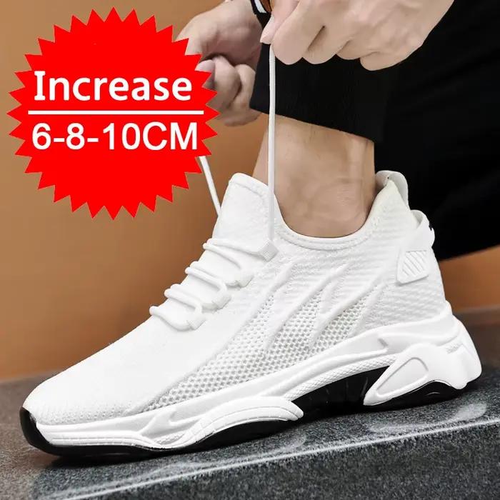 Baskets décontractées pour hommes, chaussures respirantes de 6cm, hauteur augmentée de 8cm, semelle intérieure de 10cm, pour hommes, style sport, basket haute, chaussures d'été, baskets élégantes pour homme