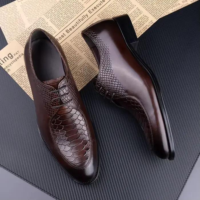 Chaussures de mariage en cuir de luxe pour hommes, chaussures provoqué, chaussures d'affaires élégantes, artisanat populaire, OXFORDS, haute qualité