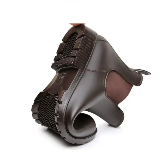 Sourire marron imperméable anti-dérapant bottes courtes Chelsea
