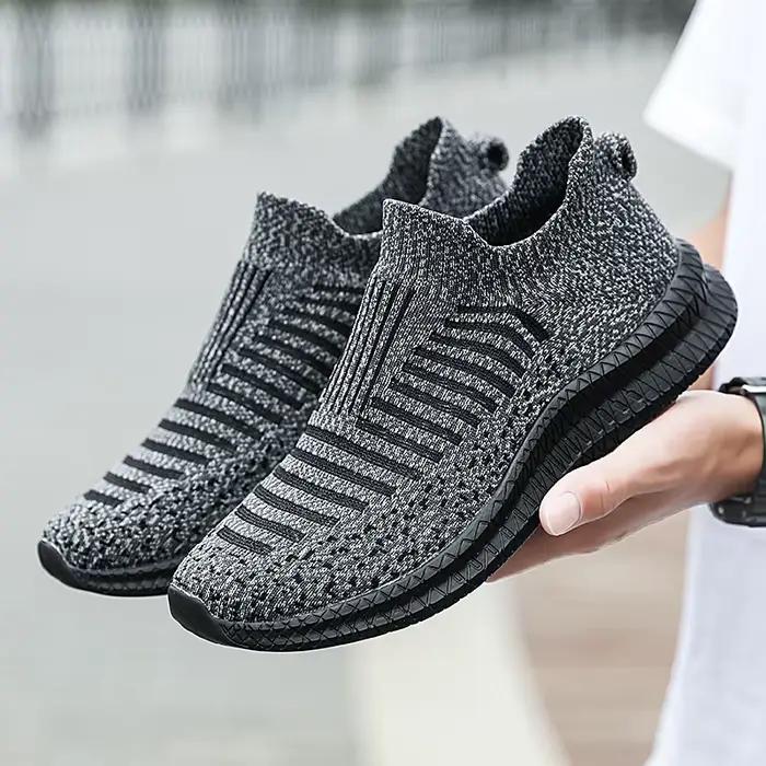 Mocassins d'été pour hommes baskets respirantes confortables et décontractées à la mode pour homme printemps automne sneakers rayées grandes tailles
