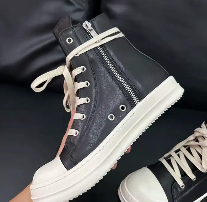 R-o génieux cuir noir haut chaussure de luxe qualité hommes bottes fermeture éclair femmes Sneaker chaussures décontractées Design classique bottine