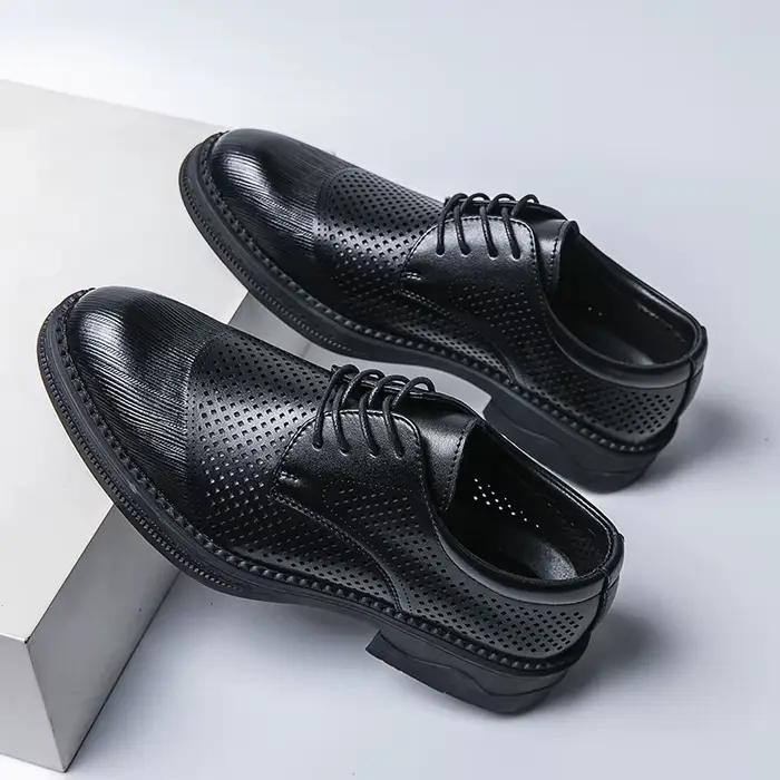 Oxford Derby Brogue en cuir véritable pour hommes