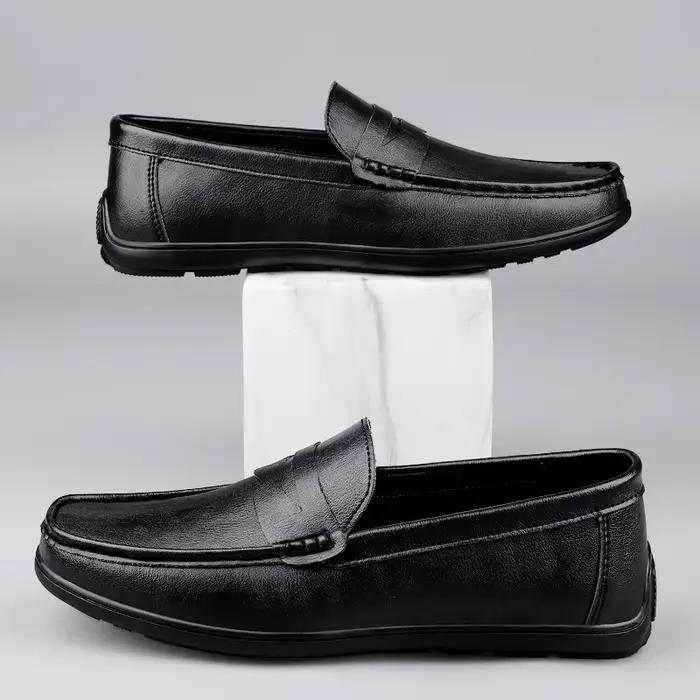 Mocassins en cuir véritable pour hommes