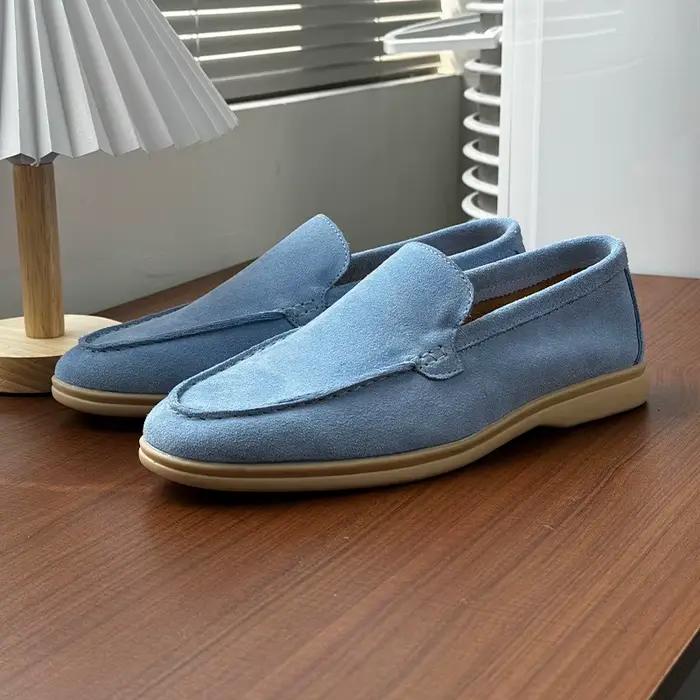Hommes classique Style britannique mocassins mocassins vache daim en cuir véritable mode hommes chaussures décontractées hommes en plein air conduite appartements
