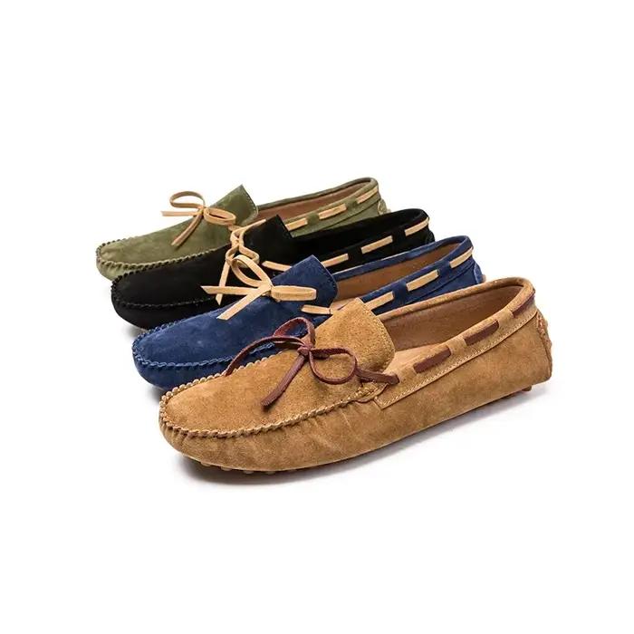 Cuir hommes chaussures décontractées marque de luxe confortable sans lacet mocassins formels