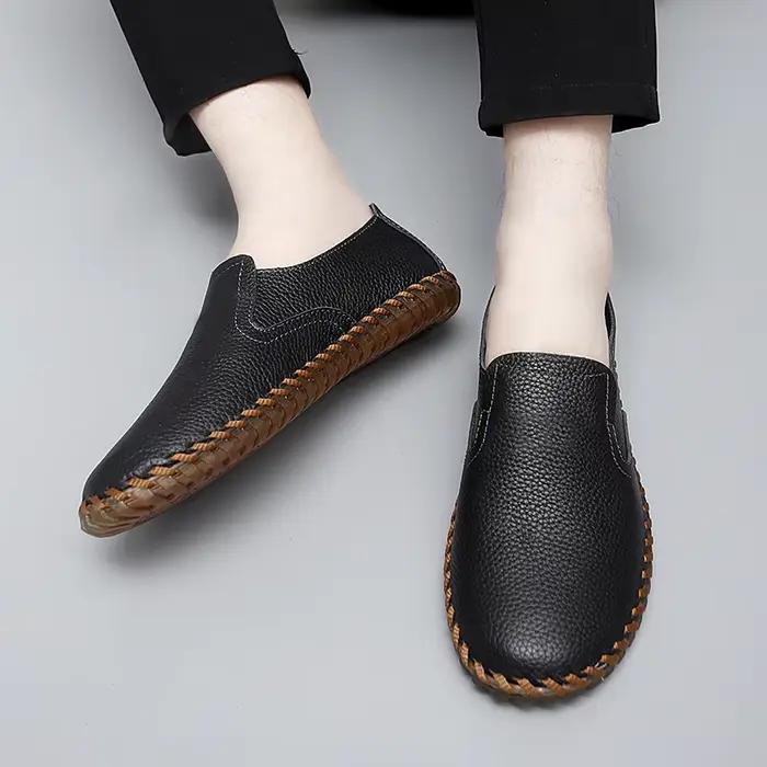 Chaussures décontractées en cuir faites à la main