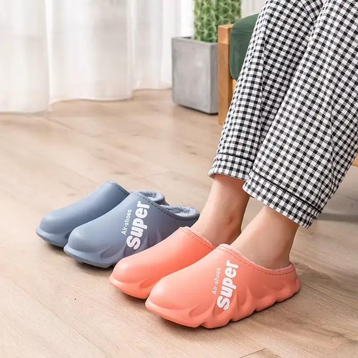 Kidmi hiver fourrure chaussures pour hommes classique extérieur imperméable moelleux pantoufles pour femmes mode peluche maison chaussure avec pantoufle rembourrée