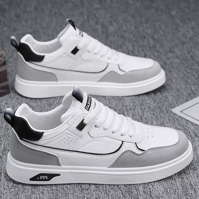 Chaussures décontractées pour homme, baskets en cuir confortables pour la marche quotidienne, respirantes, légères, durables et polyvalentes