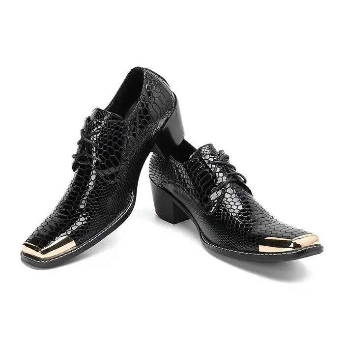 Coogerlove – chaussures en cuir à bout pointu pour hommes