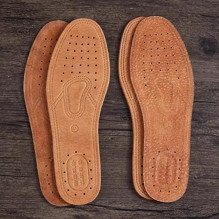 Semelles intérieures confortables en cuir de vachette pour hommes