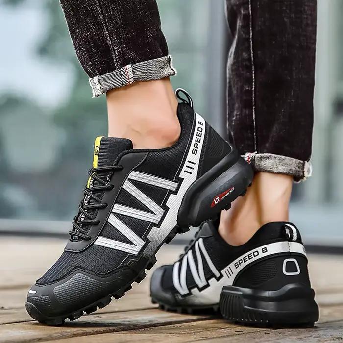 Chaussures de randonnée imperméables en cuir pour homme et femme, baskets d'extérieur à lacets, chaussures de trekking, escalade, chasse et promenade en montagne