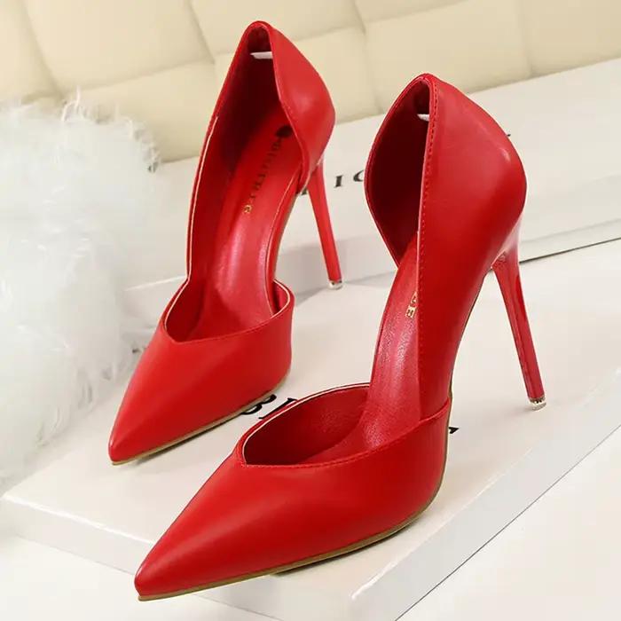 Chaussures de soirée pour femmes élégantes talons fins haute qualité couleur noir rose jaune soirée mariage occasions spéciales