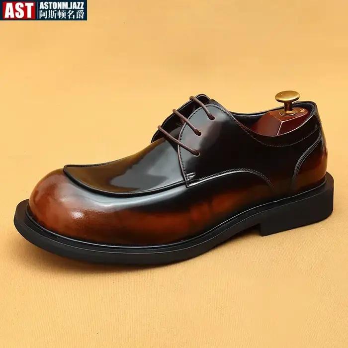 Chaussures de luxe classiques pour hommes Oxford, chaussures Derby formelles en cuir véritable pour fête de mariage, Style européen, haute qualité, nouvelle collection