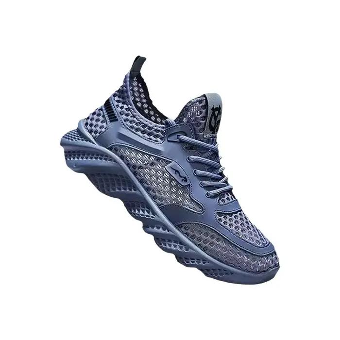 Chaussures décontractées pour hommes, sportives, polyvalentes, respirantes en maille, ajourées, à enfiler, confortables, à talon plat, bout rond, coupe basse, pour l'extérieur