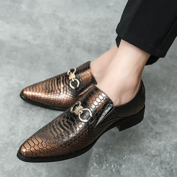 Mocassins rétro en bronze coordonnants pour hommes