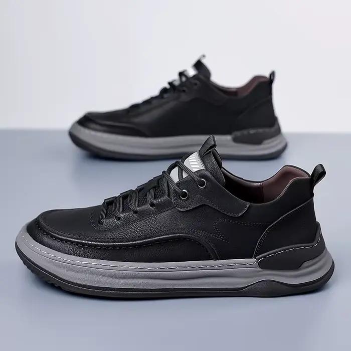 Chaussures de sport en cuir véritable pour hommes