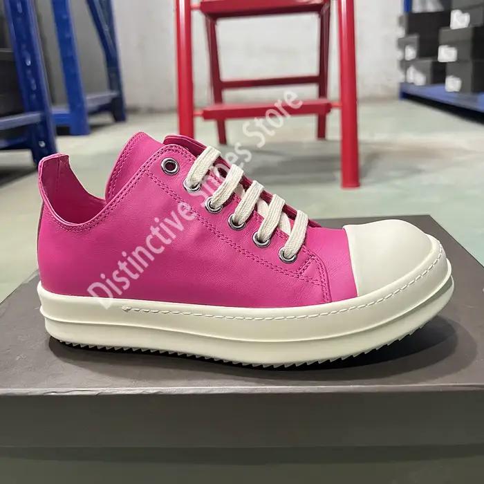 Chaussures à plateforme magenta Round Owens pour hommes et femmes style punk urbain baskets basses à lacets ocassions décontractées