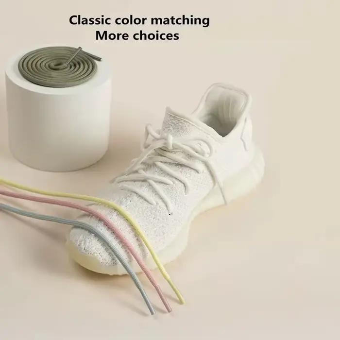 Lacets ronds en polyester blanc cassé pour baskets sportives multicolores occasions spéciales