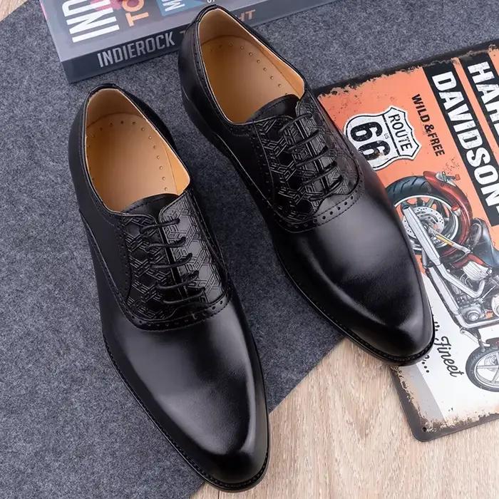 Chaussure sociale mâle Oxfords Occasion formelle chaussures habillées pour hommes bureau rouge et noir classique rétro Zapatos Hombre Sapatos Social