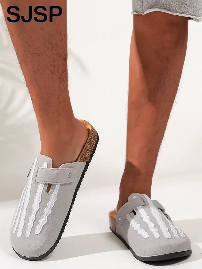 Nouvelles sandales à enfiler à imprimé squelette tendance pour Halloween pour hommes