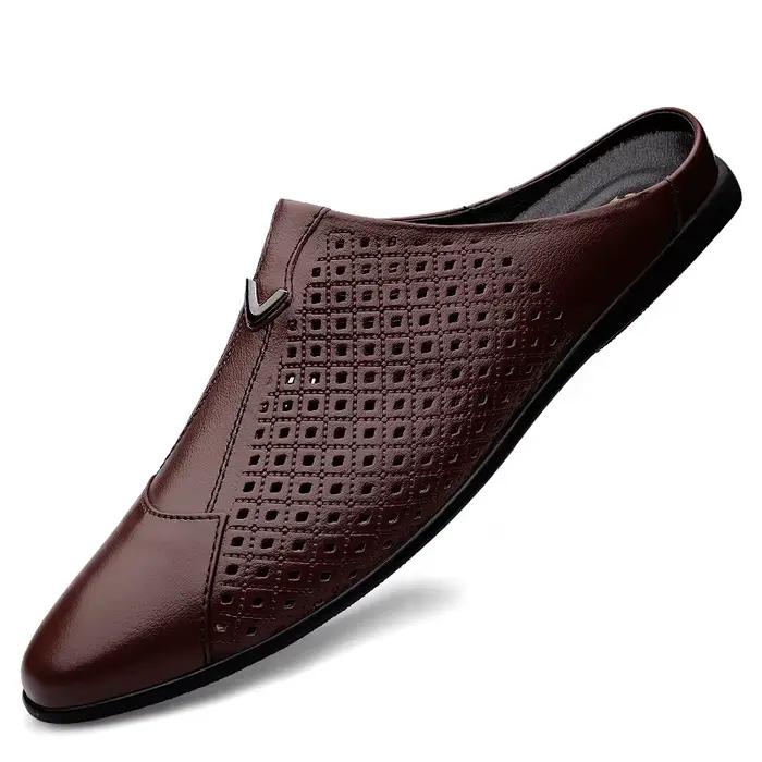 Pantoufles Italiennes en Cuir group pour Homme